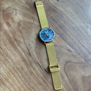 PureLei Abalone Gold Mesh Watch